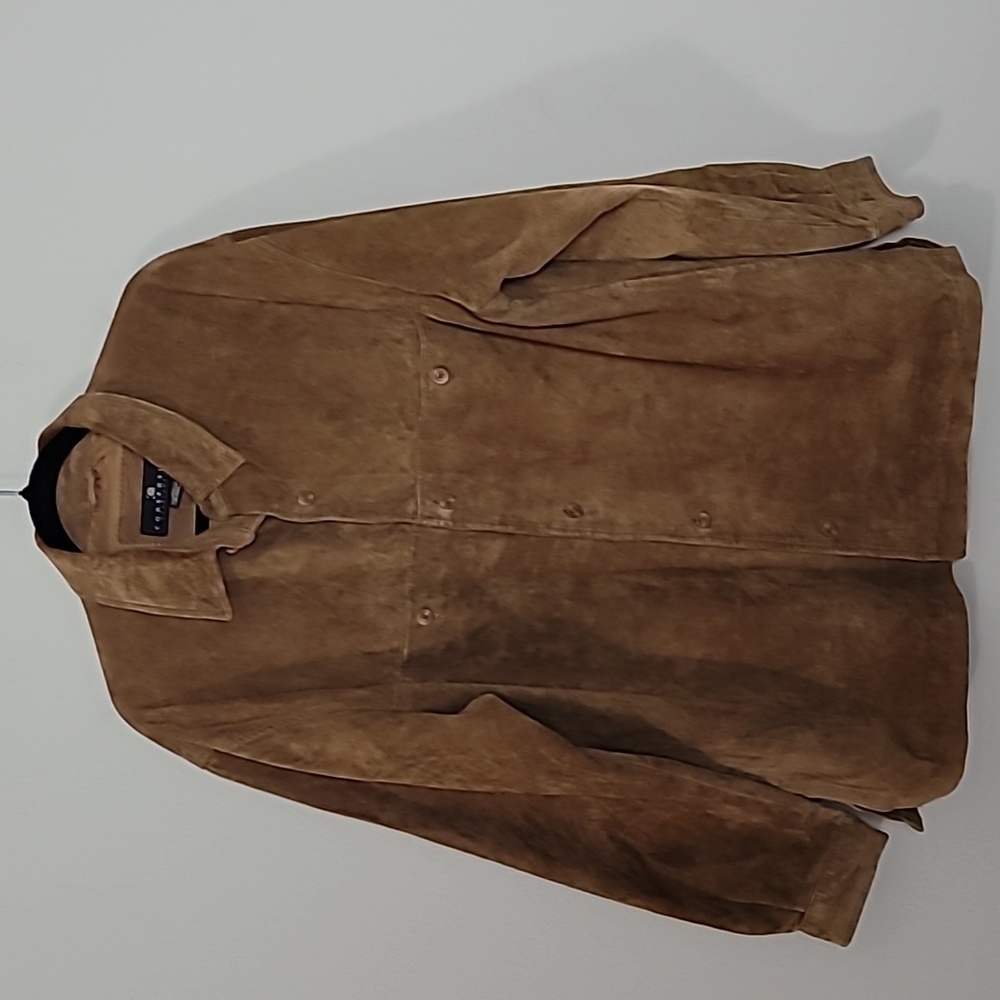 Concensus suede shirt jacket Shacket Sz L Brown